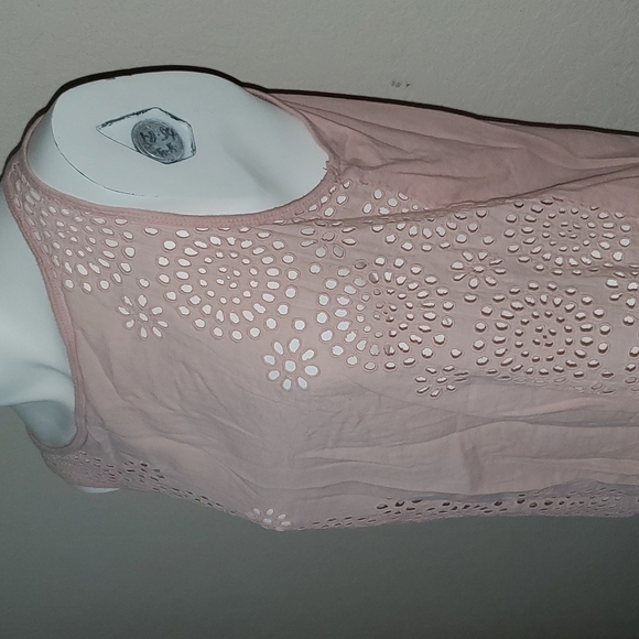Ann Taylor Loft sz S soft pink sleeveless with mesh top. 🌛 - Picture 3 of 8
